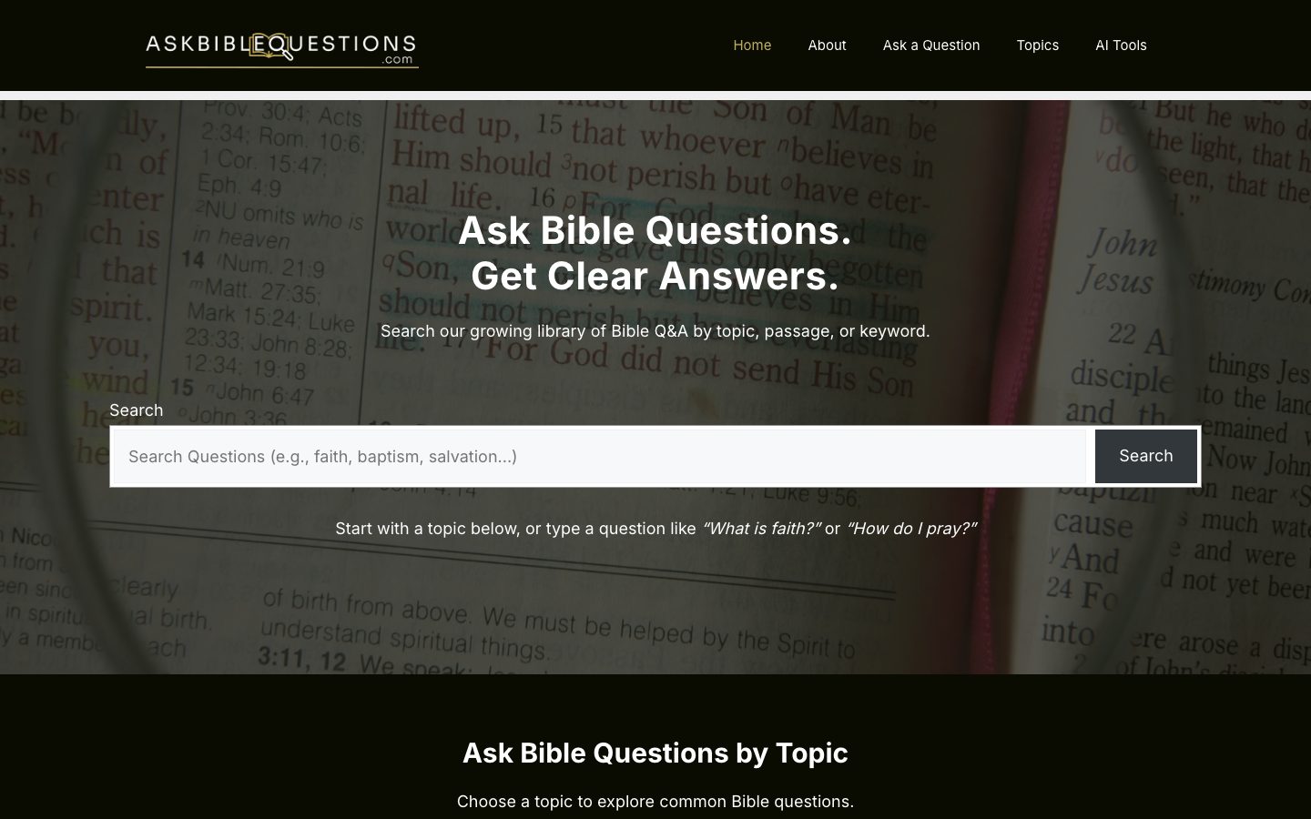 AskBibleQuestions.com preview