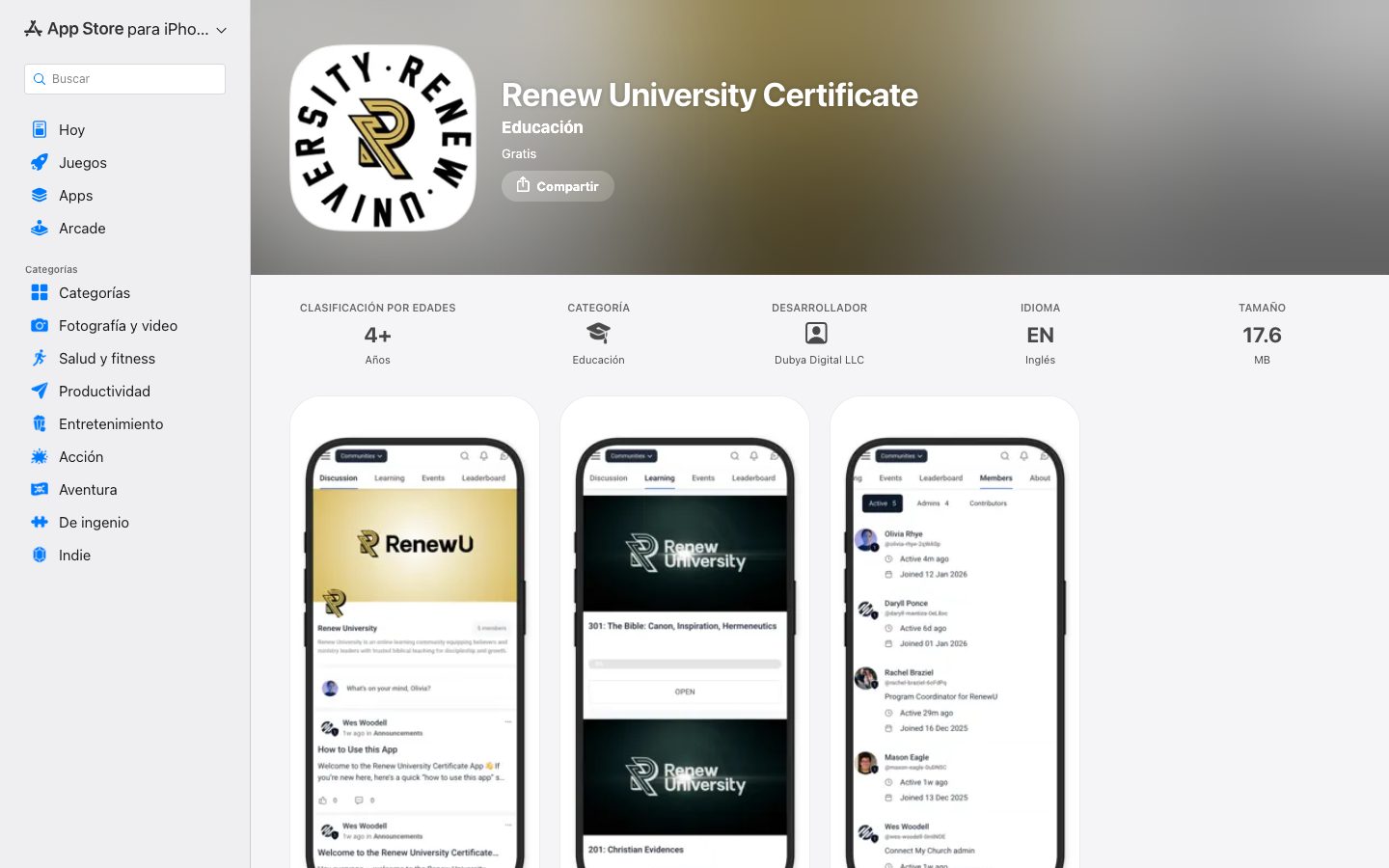 Renew University Certificate App preview