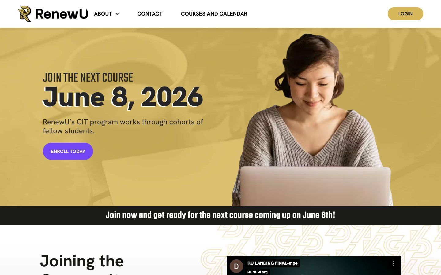 Renew University Web Platform preview
